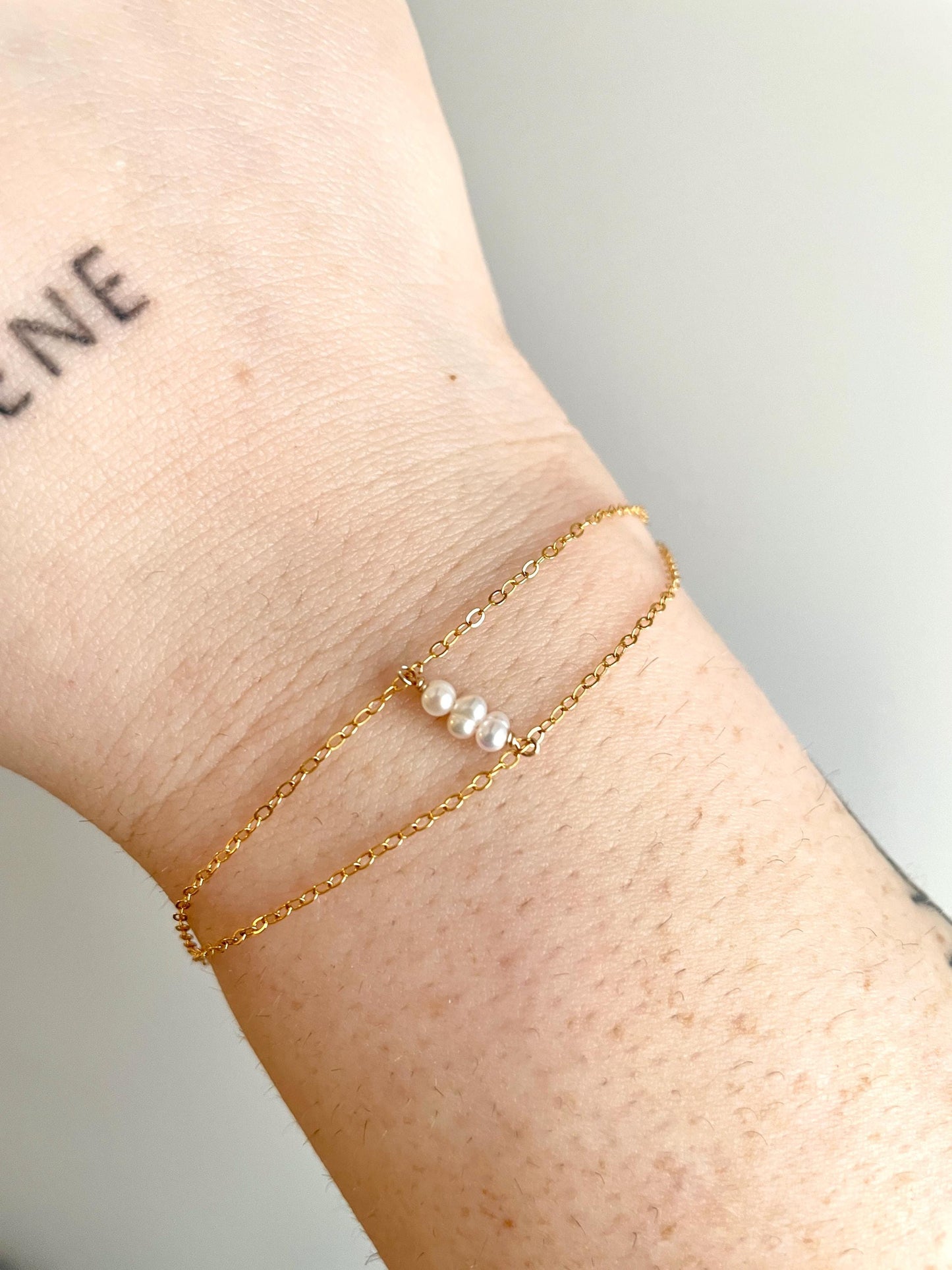 double-chain pearl bracelet