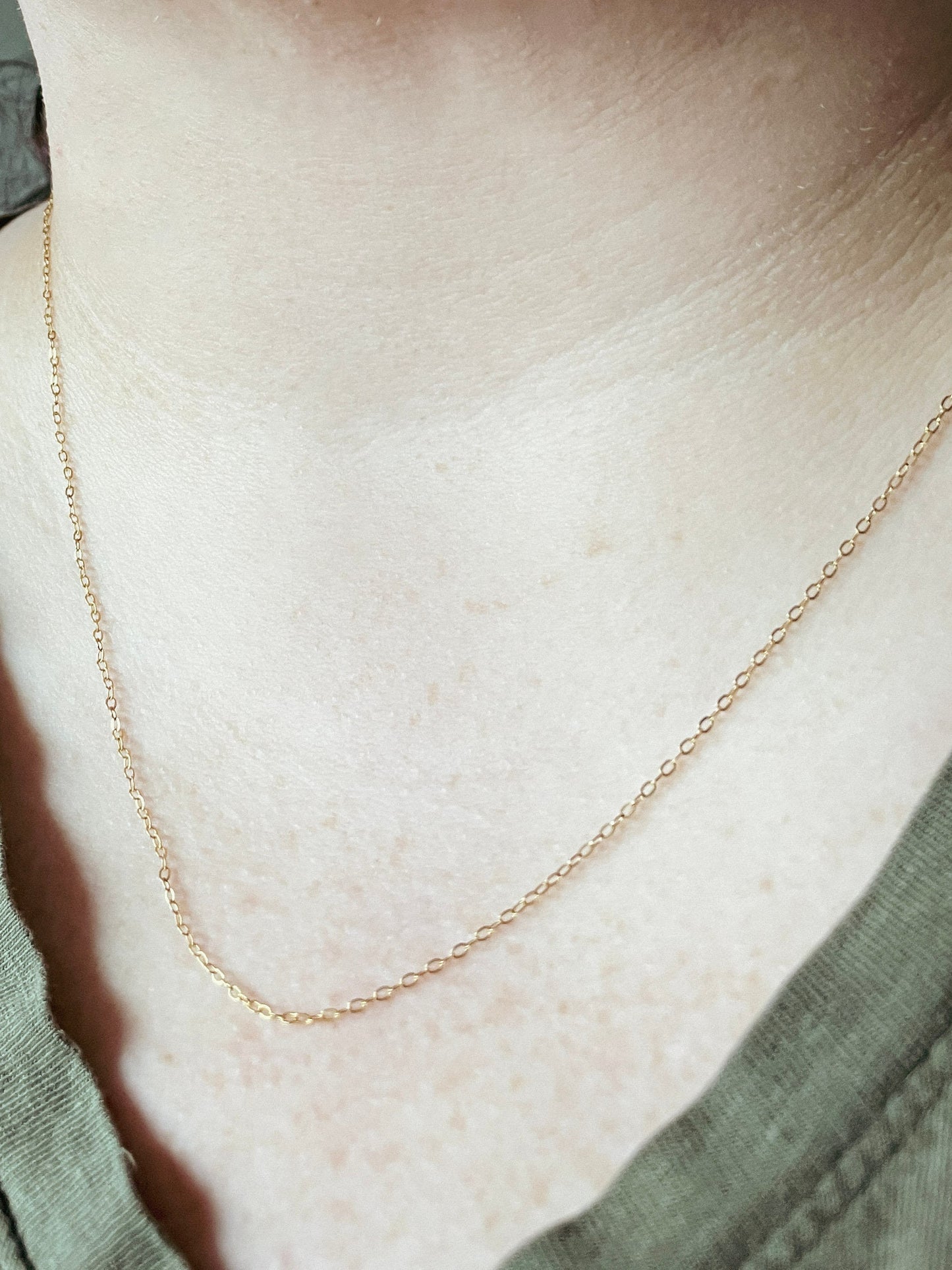 14k gold-filled whisper chain necklace, minimalist gold chain