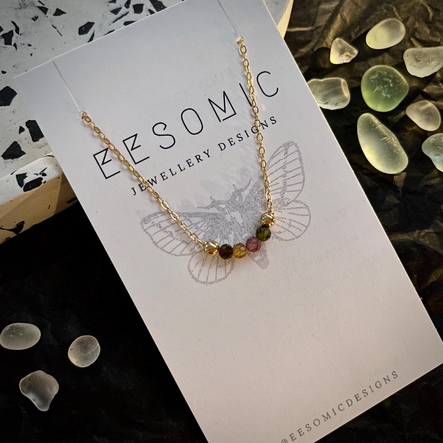 14k gold-filled tourmaline necklace