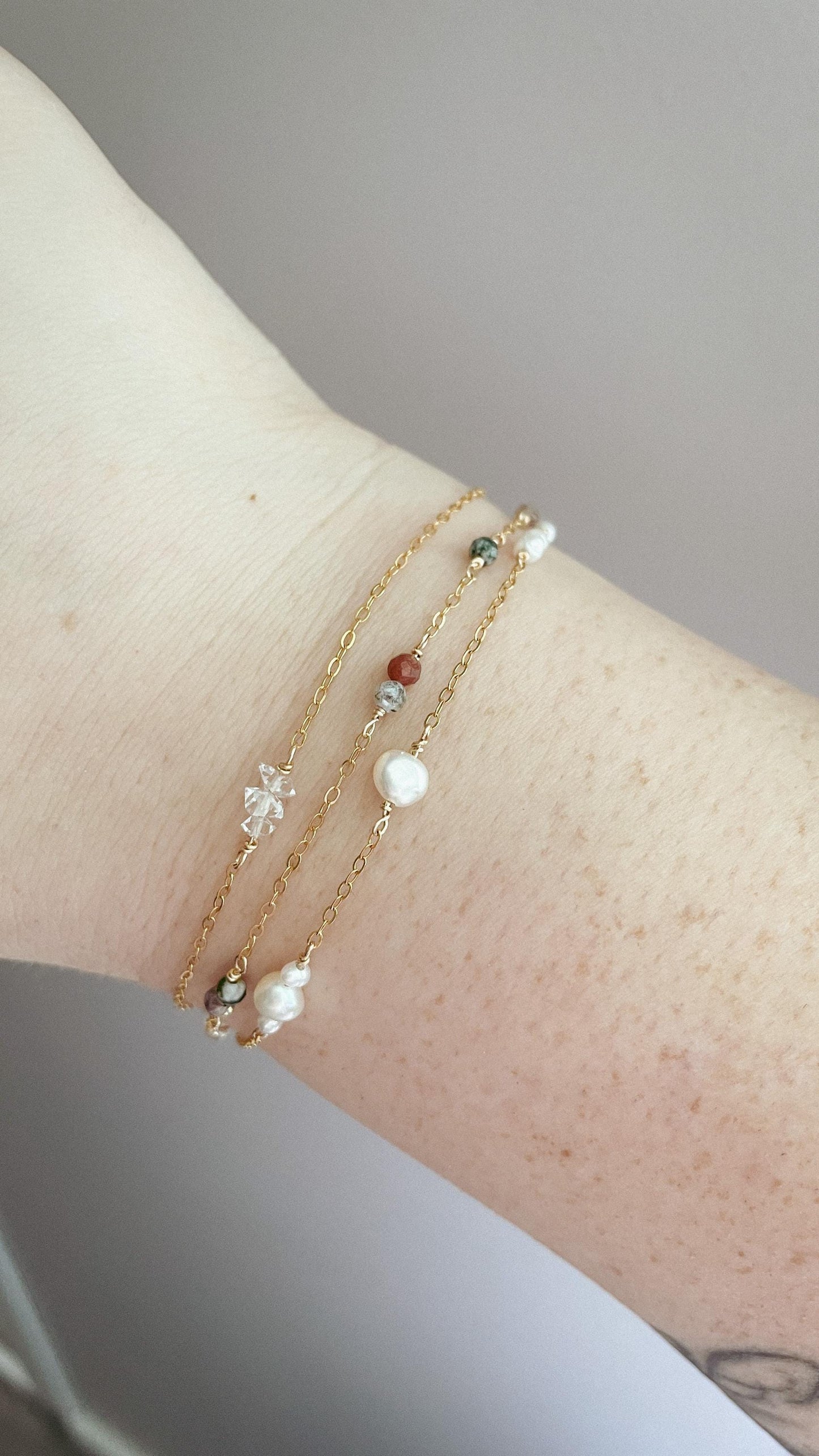 scattered pearl satellite bracelet