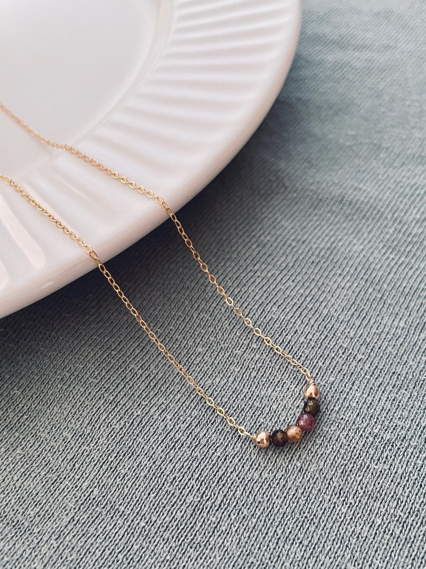 14k gold-filled tourmaline necklace