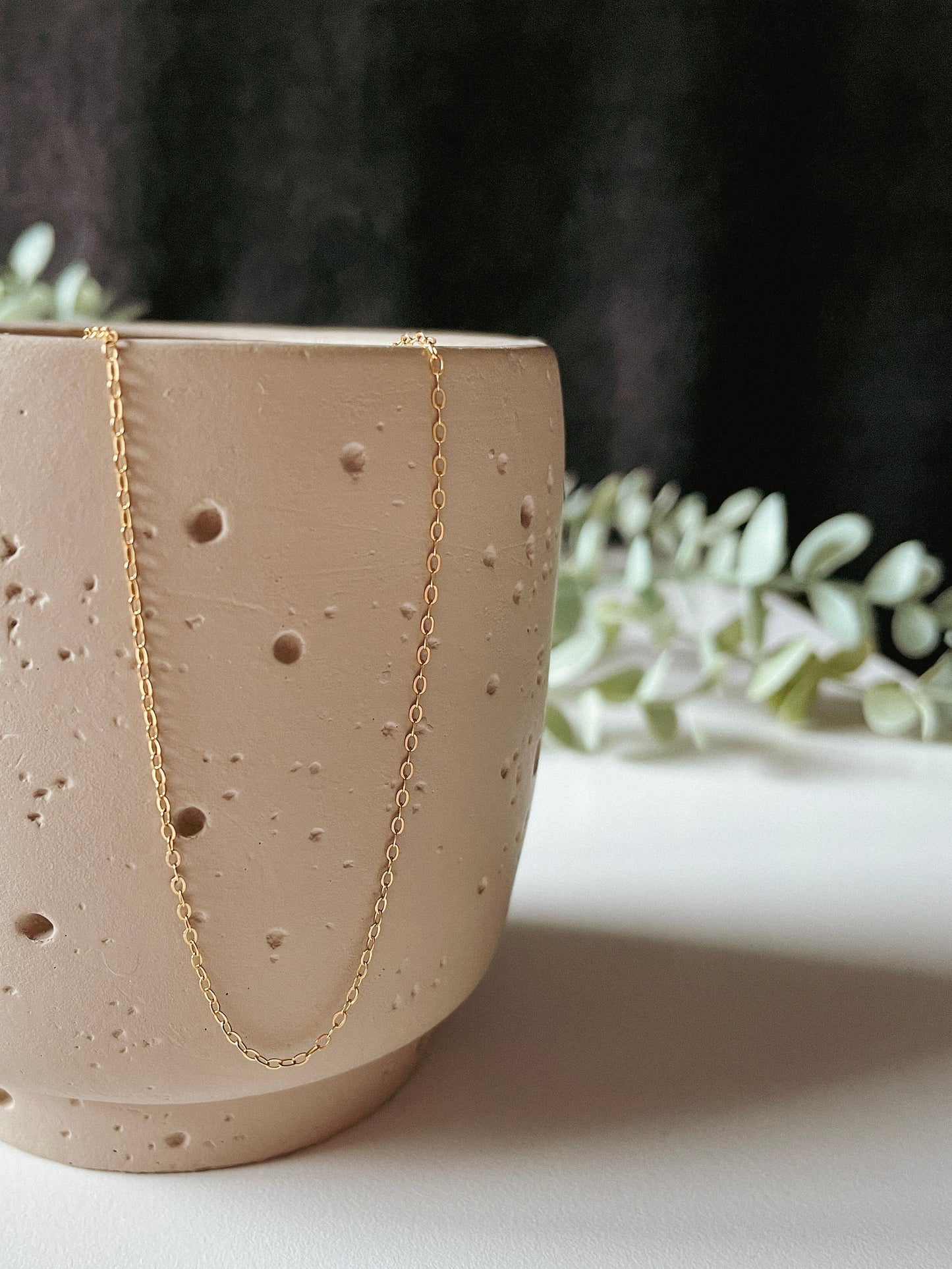 14k gold-filled whisper chain necklace, minimalist gold chain