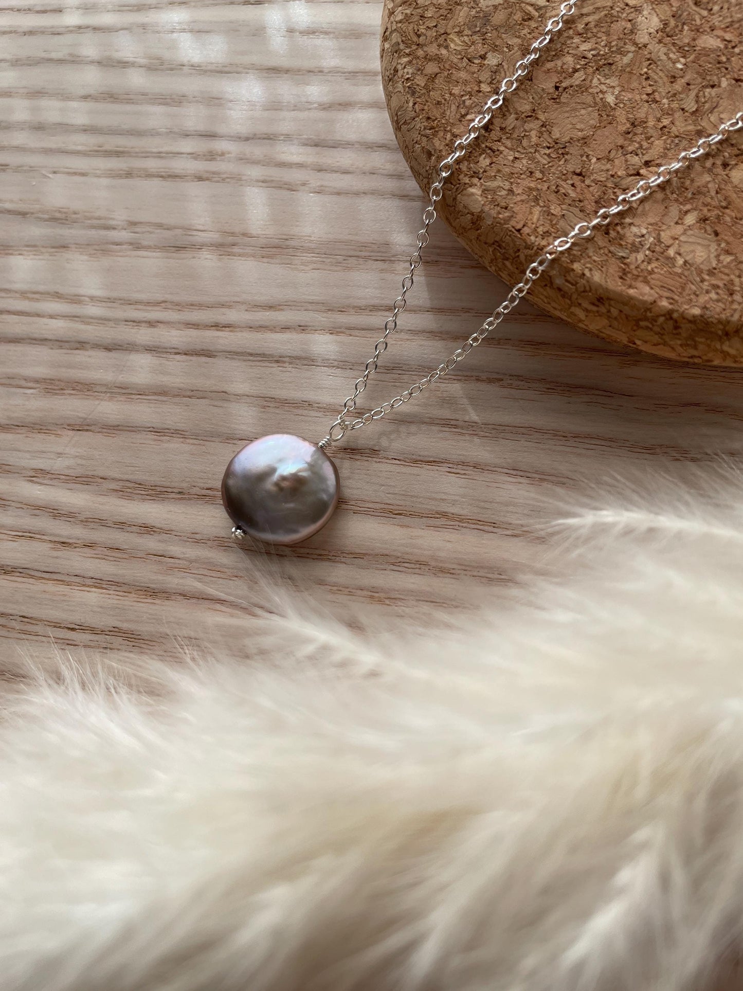 coin pearl pendant necklace