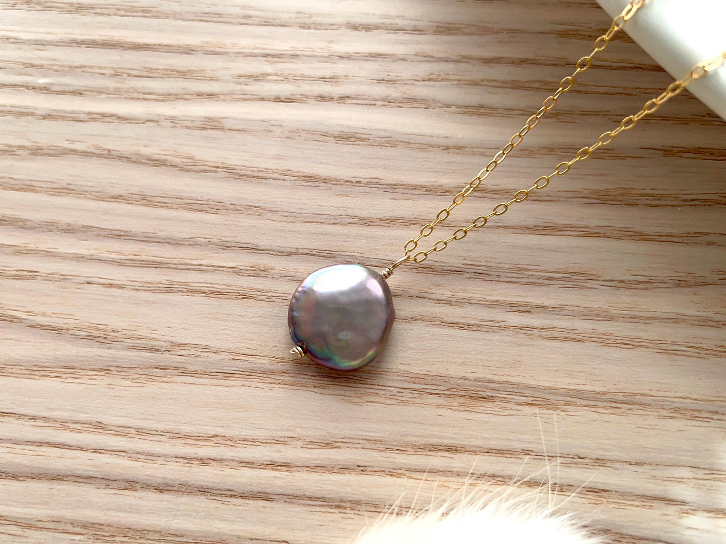 coin pearl pendant necklace