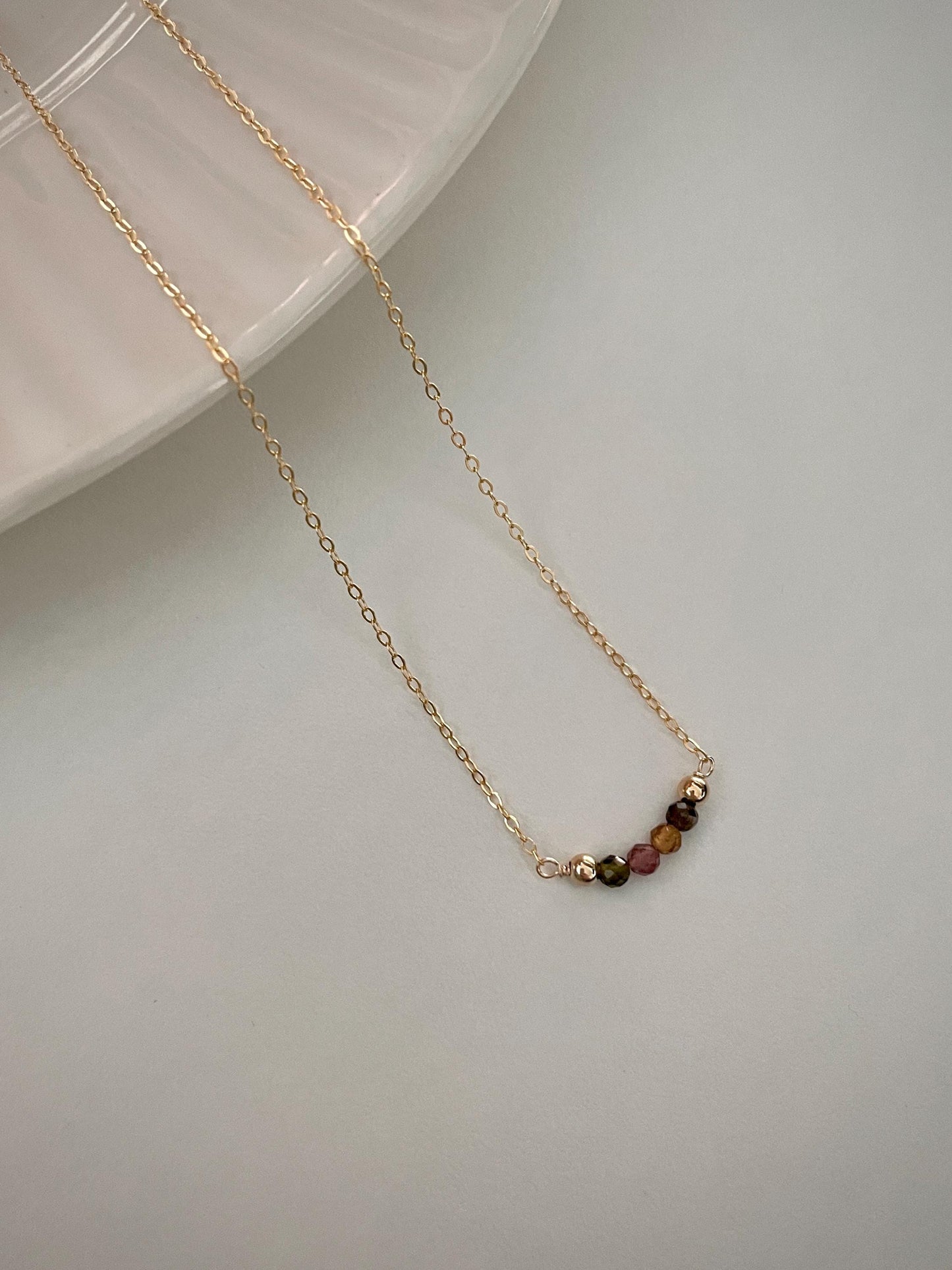 14k gold-filled tourmaline necklace