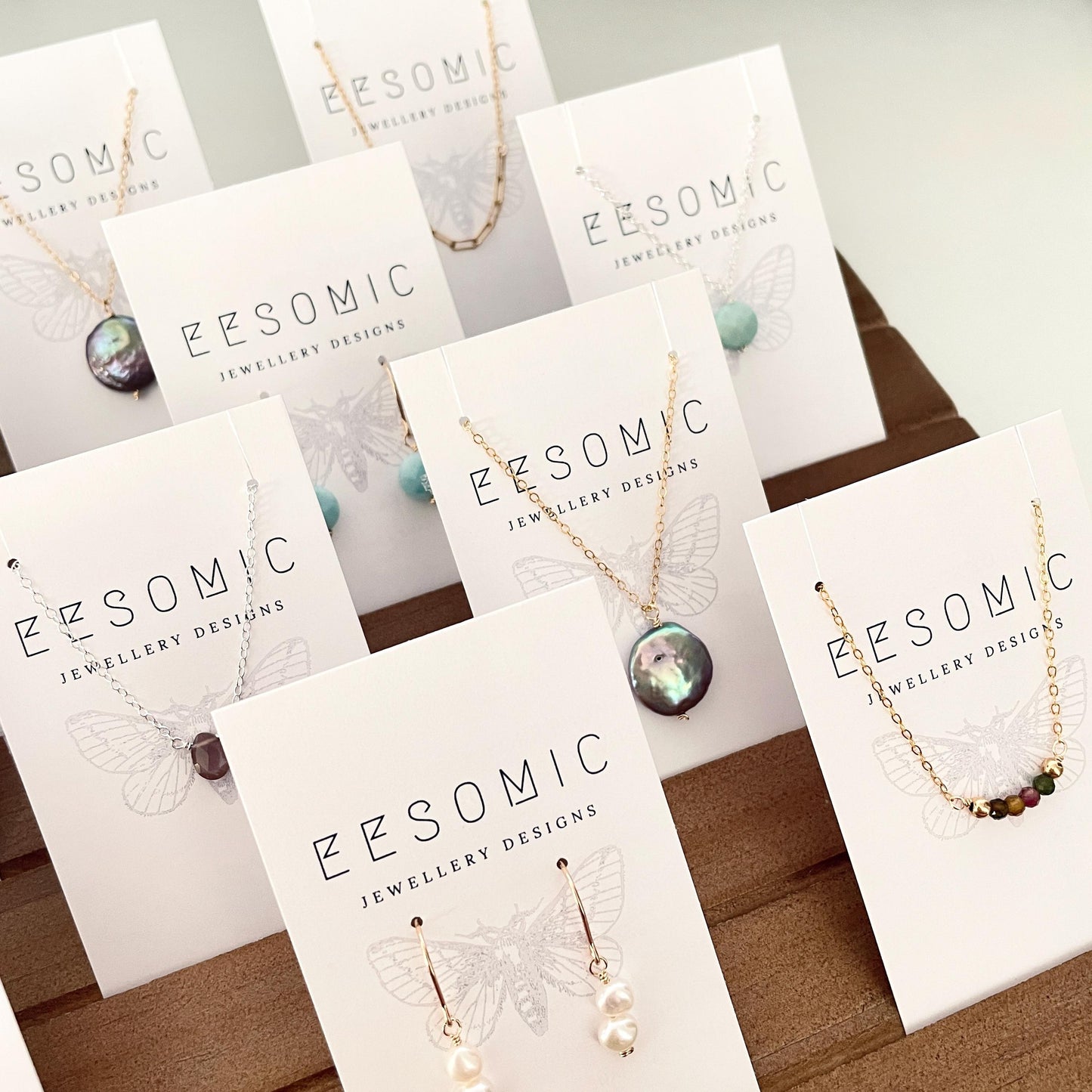 14k gold filled necklace with deep green chalcedony