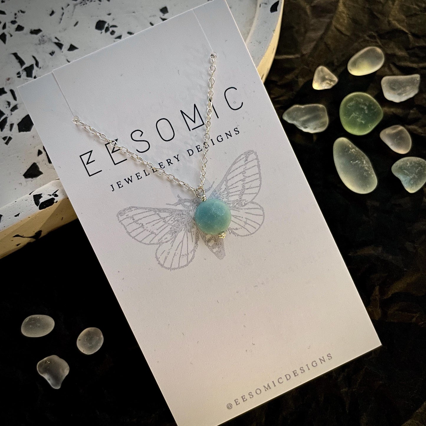 Larimar faceted pendant necklace